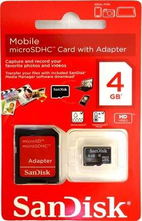 catão de memoria 4gb
